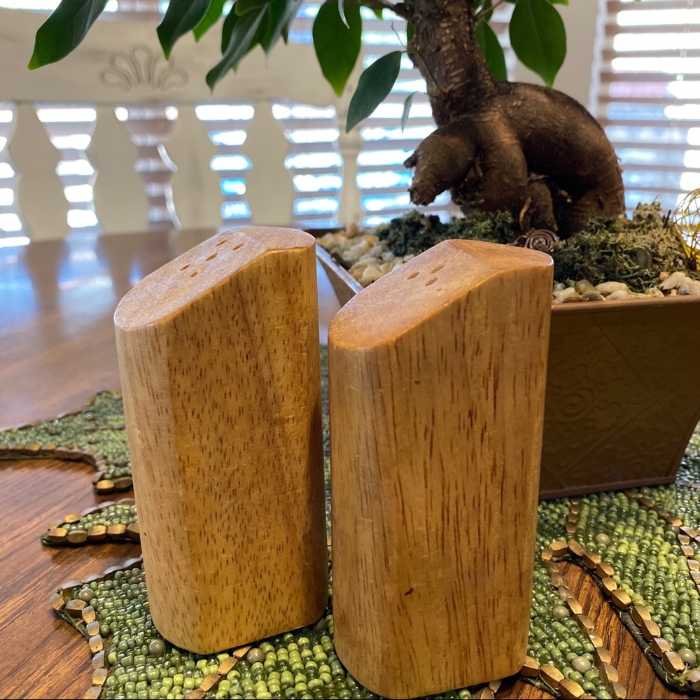 Vintage Boho Chic Wooden Salt and Pepper Shakers